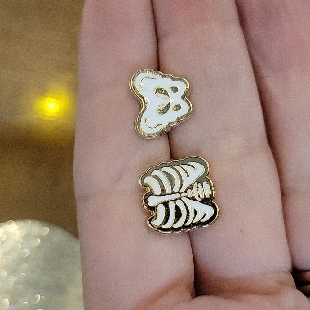 X-RAY ANATOMY STUD EARRINGS, 925 sterling silver